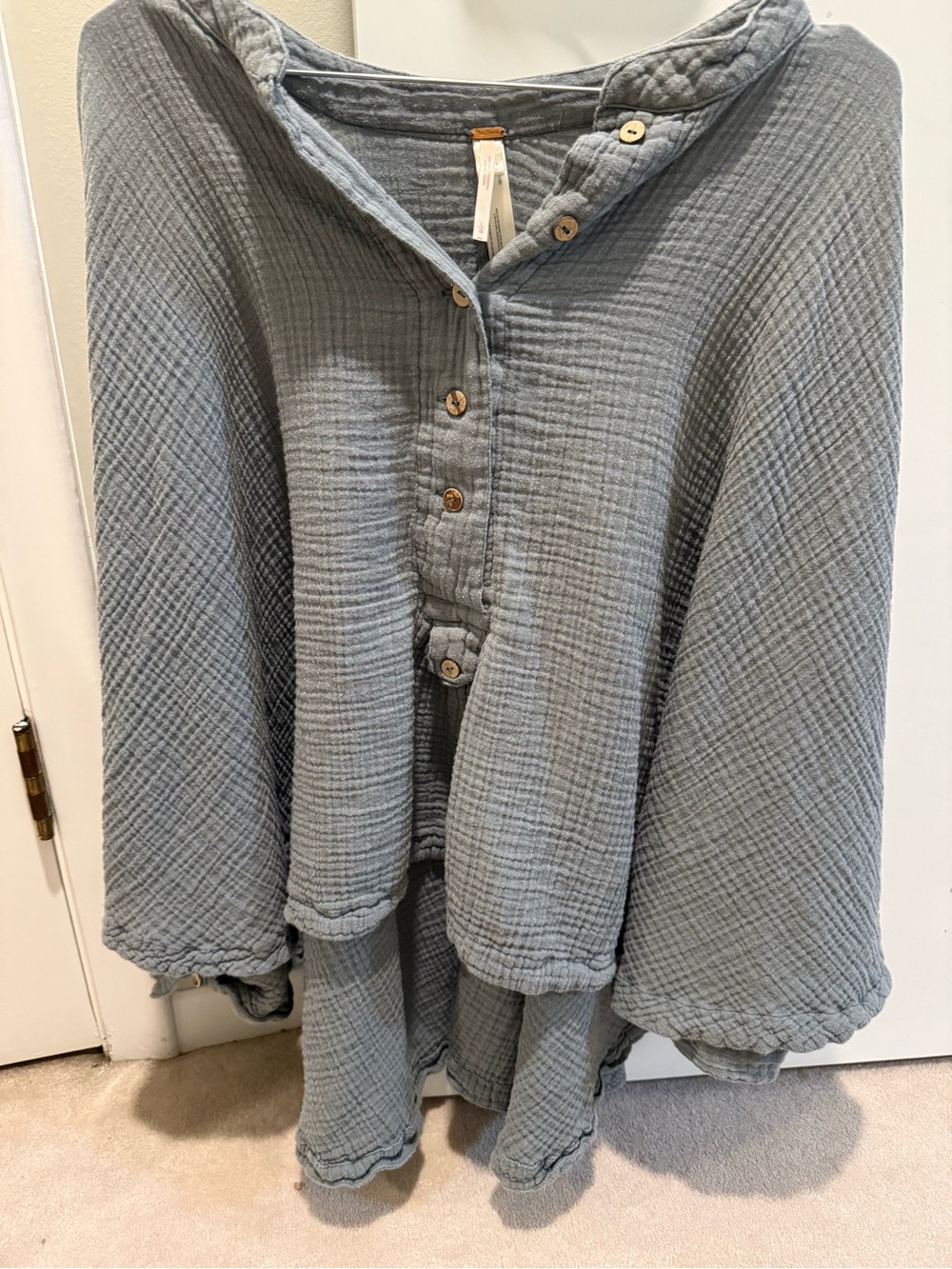 Free People Women’s  Textured Button-Front Coatigan in Dusty Sage